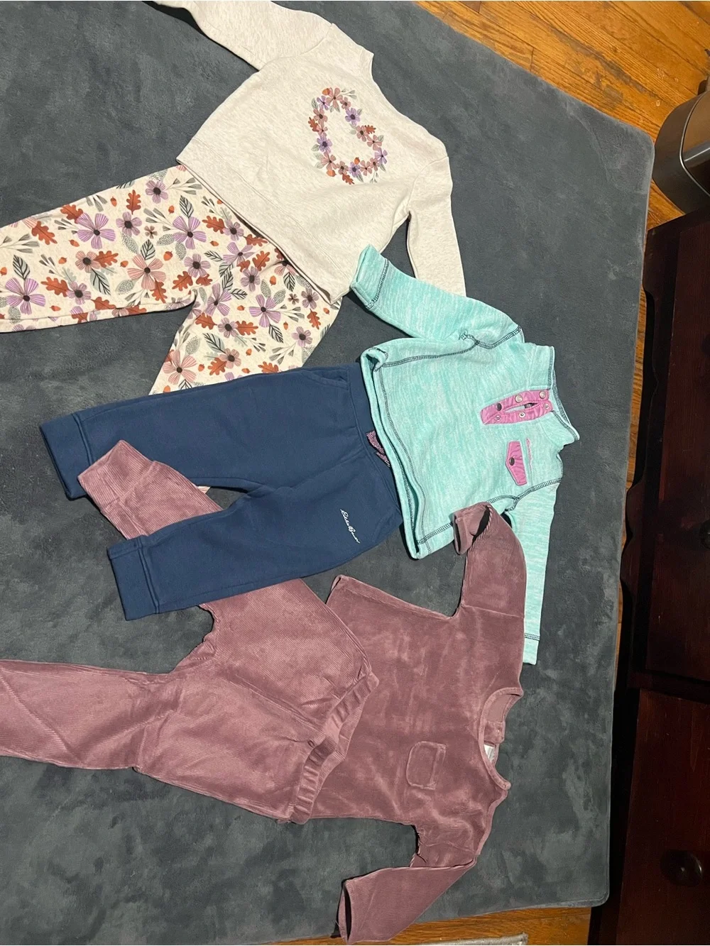 Girls Mixed Outfit Lot with Polka Dot Top & Floral Skirt